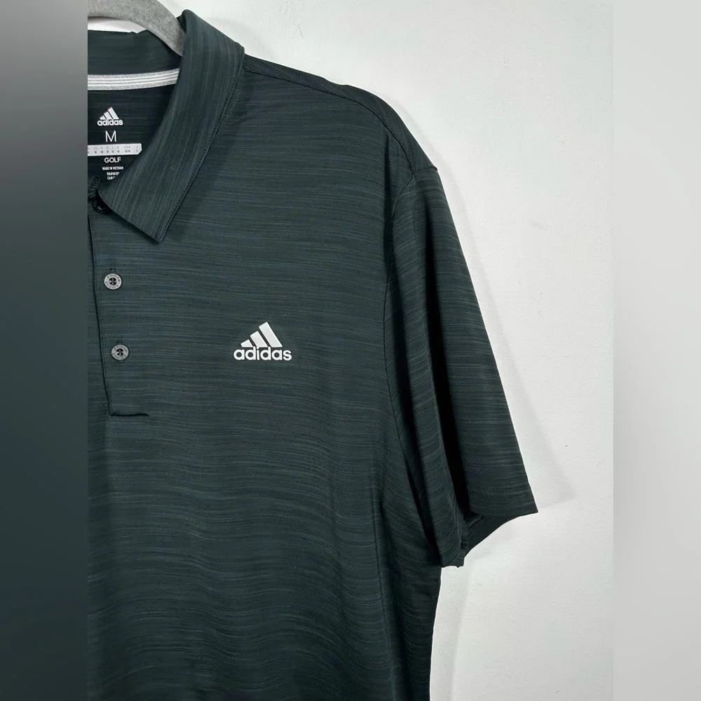 Adidas Golf Polo Shirt Men’s Medium Grey Performance Short Sleeve‎ Athletic